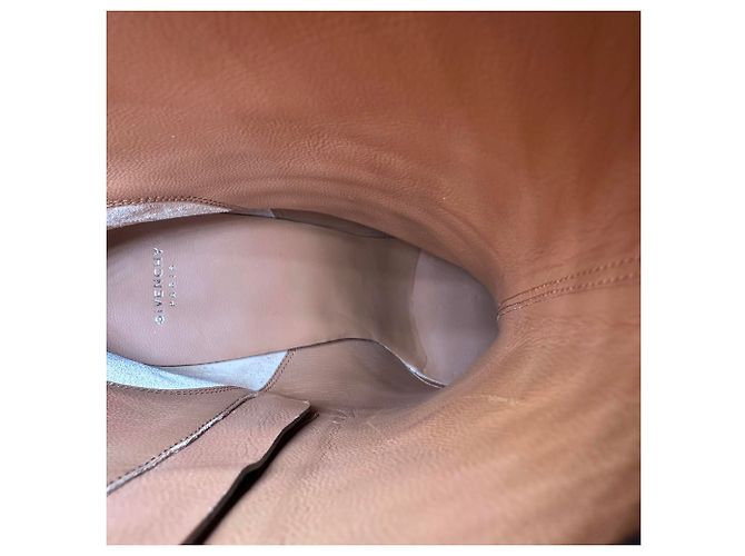 Bottines mi-mollet Givenchy Shark Lock à talon compensé en cuir bordeaux Rouge - vue 11