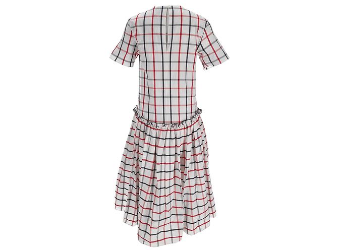 Vestido mini a cuadros Rosie Assoulin en algodón blanco - vista 3