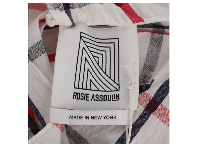 Vestido mini a cuadros Rosie Assoulin en algodón blanco - vista 4