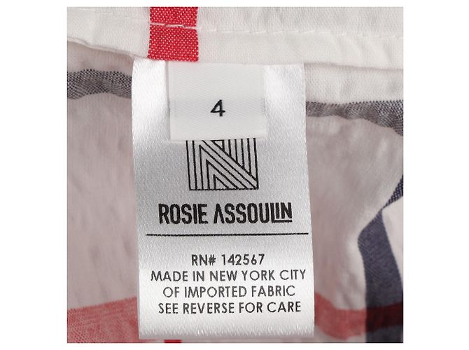 Vestido mini a cuadros Rosie Assoulin en algodón blanco - vista 6