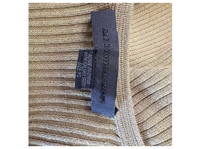 Regata de malha canelada Alexander Wang em algodão Olive Verde Verde oliva - vista 4