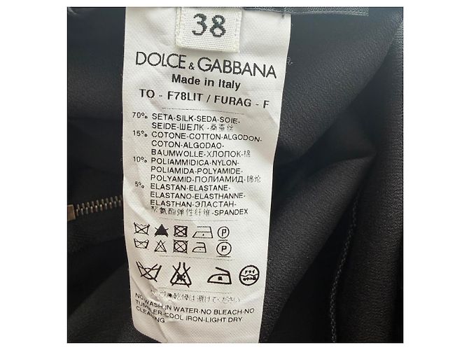 Top sin mangas de seda negra con ribete de encaje Dolce & Gabbana Negro - vista 5