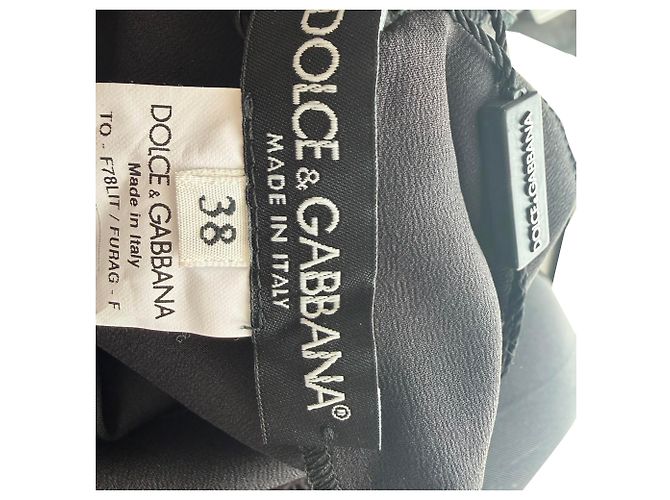 Top sin mangas de seda negra con ribete de encaje Dolce & Gabbana Negro - vista 8