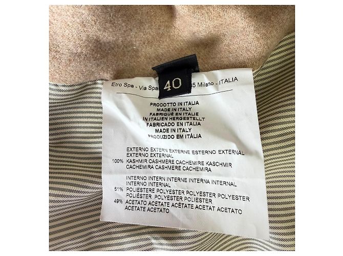 Abrigo con cinturón Etro en cashmere marrón Castaño - vista 7