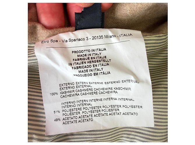 Abrigo con cinturón Etro en cashmere marrón Castaño - vista 8
