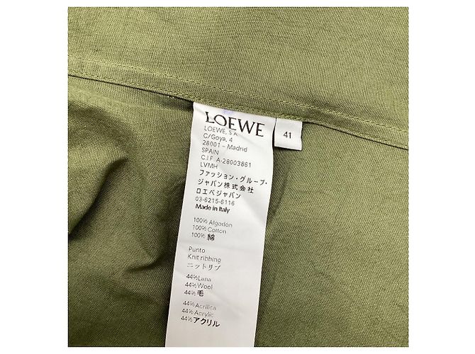 Camicia abbottonata Loewe in cotone olive Verde Verde oliva - Ansicht 6