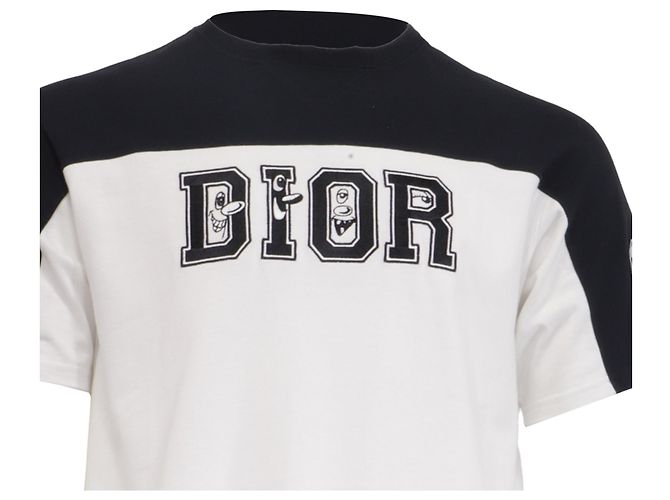 Camiseta bordada Dior x Kenny Scharf en algodón blanco Crudo - vista 2
