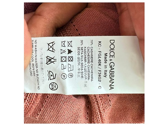 Dolce & Gabbana Cardigan aus rosa Kaschmir mit verzierten Knöpfen Pink - Ansicht 5
