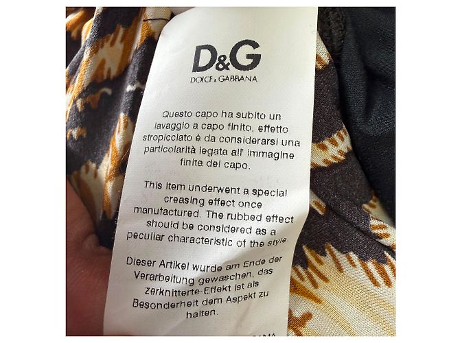 Dolce & Gabbana Pantalones estampados D&G en seda con estampado animal - vista 10