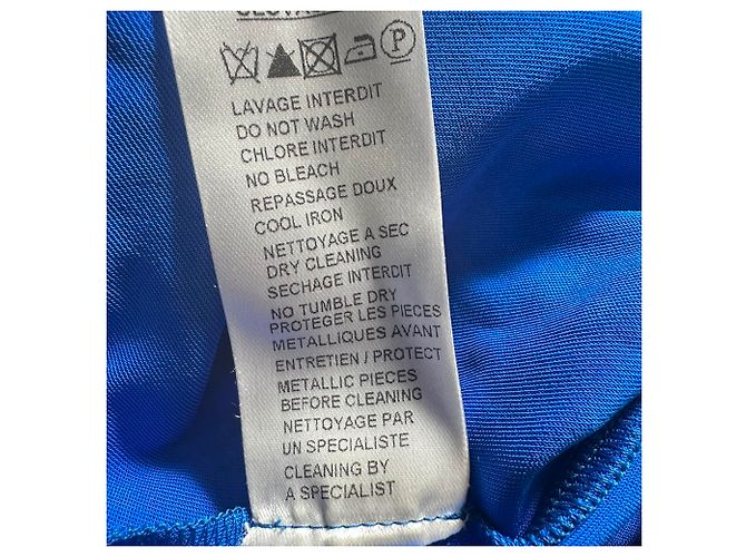 Vestido maxi Balmain com efeito drapeado e cristais em viscose azul - vista 8