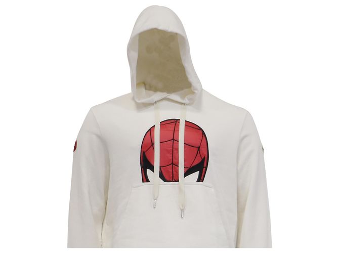 Moncler x Spiderman Popover Hoodie aus weißer Baumwolle Roh - Ansicht 2