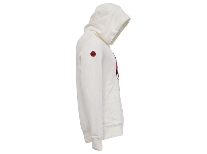 Moncler x Spiderman Popover Hoodie aus weißer Baumwolle Roh - Ansicht 3