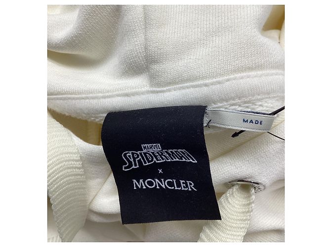 Moncler x Spiderman Popover Hoodie aus weißer Baumwolle Roh - Ansicht 5