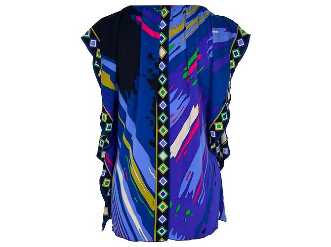 Emilio Pucci Embellished Tunic Blouse in Multicolor Silk Multiple colors - view 3