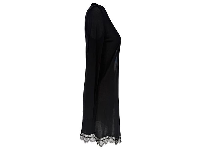 Offener Cardigan aus schwarzer Seide mit Spitzenbesatz Emilio Pucci - Ansicht 2