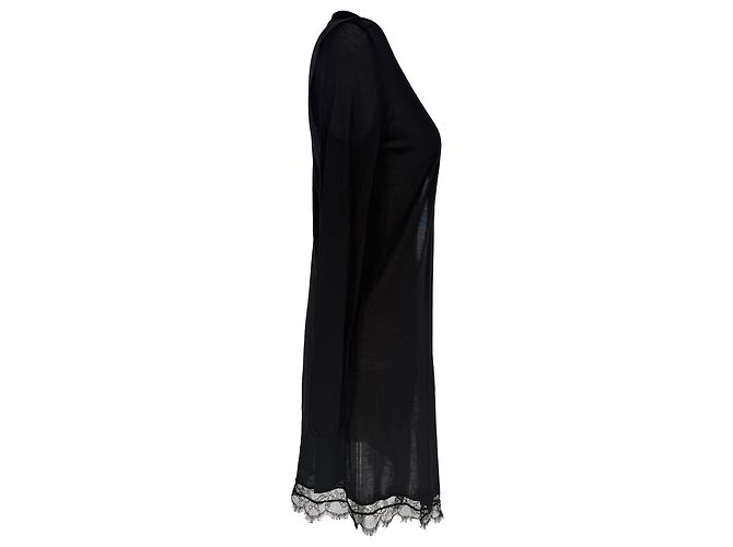 Offener Cardigan aus schwarzer Seide mit Spitzenbesatz Emilio Pucci - Ansicht 3