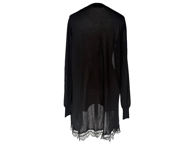 Offener Cardigan aus schwarzer Seide mit Spitzenbesatz Emilio Pucci - Ansicht 4