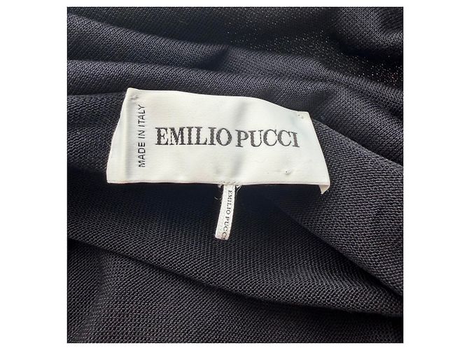 Offener Cardigan aus schwarzer Seide mit Spitzenbesatz Emilio Pucci - Ansicht 5