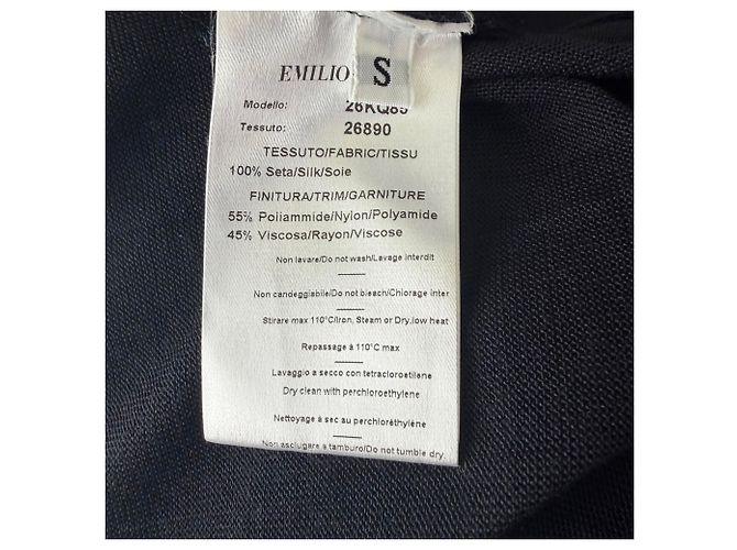 Offener Cardigan aus schwarzer Seide mit Spitzenbesatz Emilio Pucci - Ansicht 6