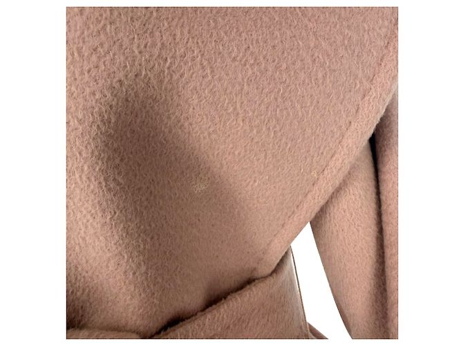 Max Mara Mantel mit Kapuze und Gürtel aus beigem Kamelhaar - Ansicht 4