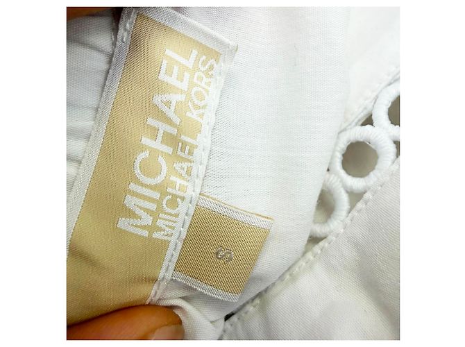 Top con hombros descubiertos bordado Michael Michael Kors en algodón blanco - vista 6