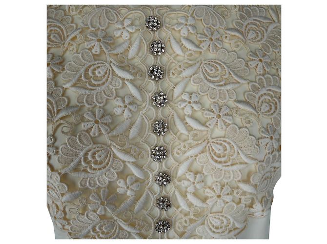 Dolce & Gabbana kurzärmelige Bluse aus weißer Seide mit Spitzendetails - Ansicht 4