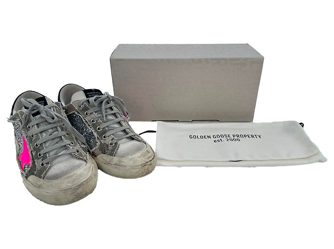 Sneakers Golden Goose Super-Star Glittered in cotone multicolore - vista 12