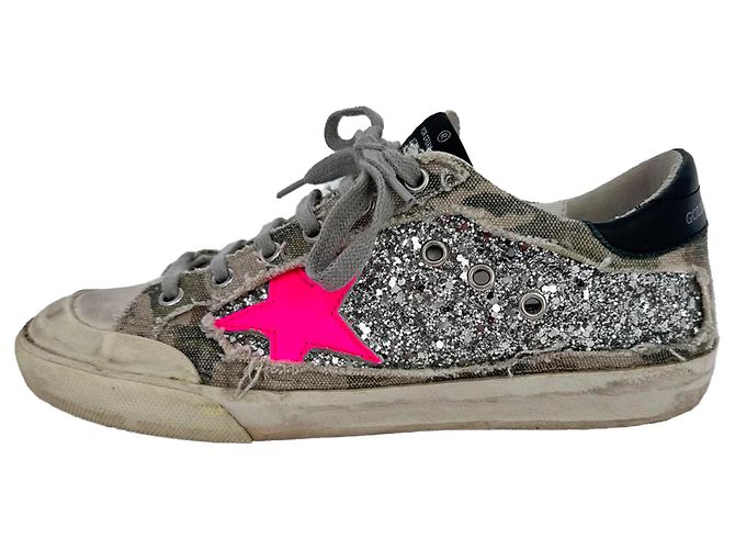 Sneakers Golden Goose Super-Star Glittered in cotone multicolore - vista 9