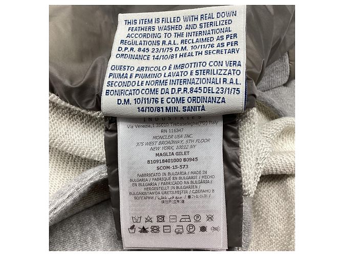 Moncler Steppweste mit Reißverschluss aus grauem Polyamid Python drucken - Ansicht 6