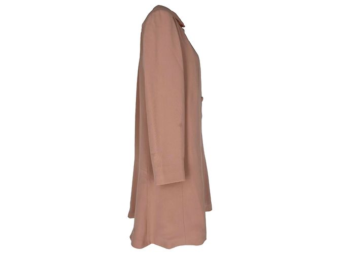 Abrigo Peacoat abotonado Miu Miu en acetato beige - vista 2