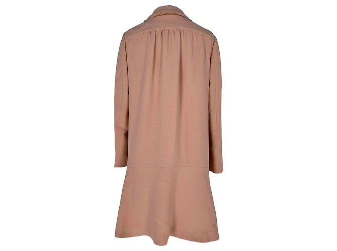 Abrigo Peacoat abotonado Miu Miu en acetato beige - vista 3