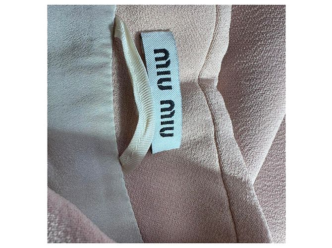 Abrigo Peacoat abotonado Miu Miu en acetato beige - vista 4