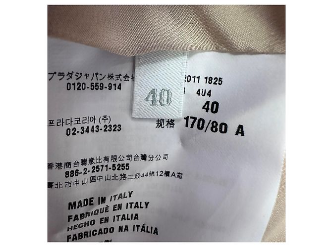 Abrigo Peacoat abotonado Miu Miu en acetato beige - vista 5