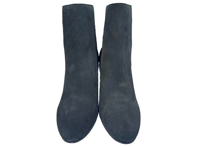 Botines de tacón alto Chloé con doble hebilla en ante negro - vista 2
