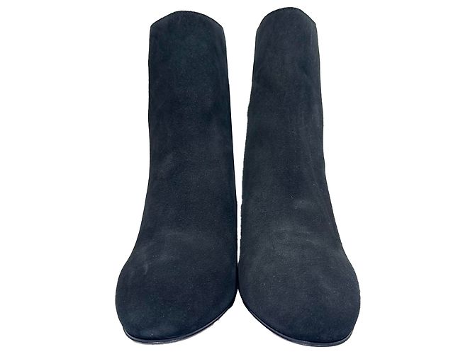 Botines de tacón alto Chloé con doble hebilla en ante negro - vista 3