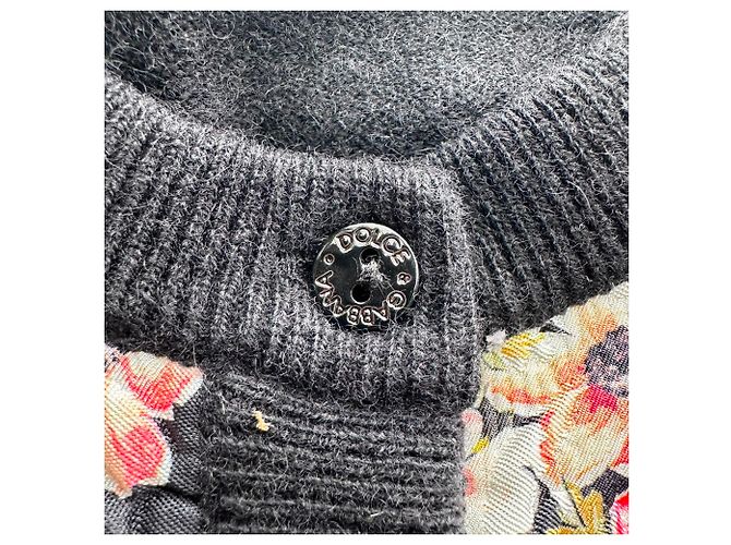 Dolce & Gabbana Cardigan mit Blumenprint aus dunkelblauem Kaschmir Marineblau - Ansicht 4