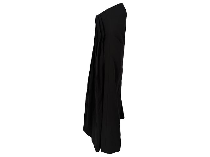 Vestido midi Staud Kennedy con espalda plisada en algodón negro - vista 2