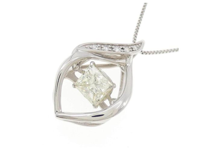 Autre Marque Diamantenhalskette Pt900 Pt850 Silber - Ansicht 3