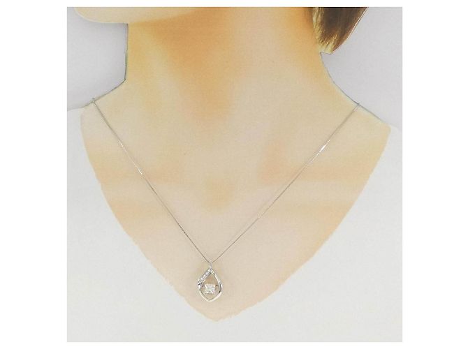 Autre Marque Diamantenhalskette Pt900 Pt850 Silber - Ansicht 6