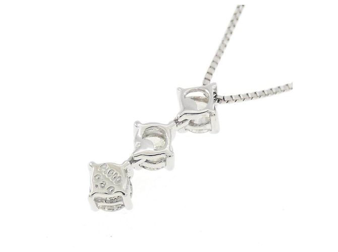 Autre Marque Collana con tre diamanti Pt900/Pt850 Argento - vista 4