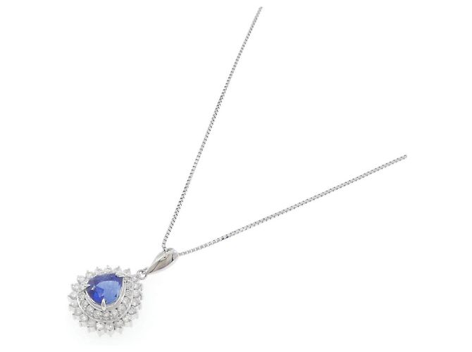 Autre Marque Collana in Pt900 Pt850 Zaffiro e Diamante Argento - vista 2