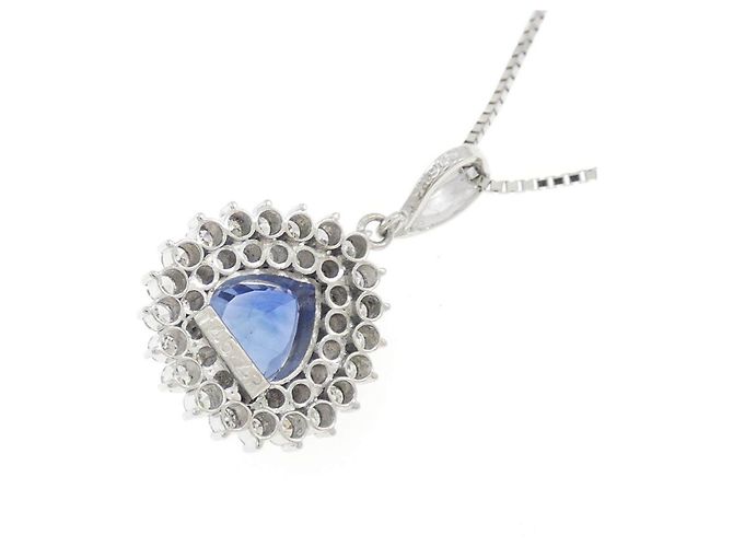 Autre Marque Collana in Pt900 Pt850 Zaffiro e Diamante Argento - vista 4