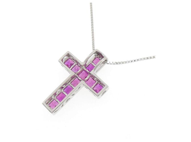 Autre Marque Collier en rubis Pt900 Pt850 Rouge - vue 4