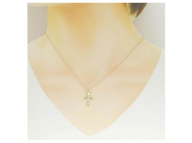 Autre Marque Collana Croce Diamanti Au750 D'oro - vista 6