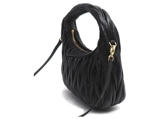 Borsa a spalla 2 vie Miu Miu Wander in pelle Matelassé Nero - vista 2