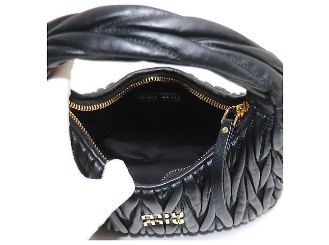 Borsa a spalla 2 vie Miu Miu Wander in pelle Matelassé Nero - vista 4