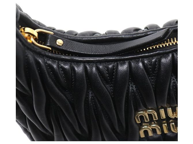 Borsa a spalla 2 vie Miu Miu Wander in pelle Matelassé Nero - vista 5