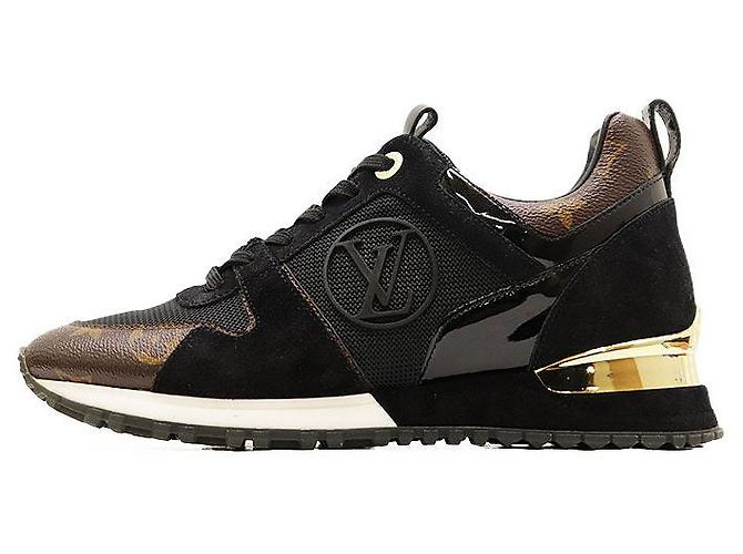 Louis Vuitton Run Away Line Leder-Sneaker Schwarz - Ansicht 4