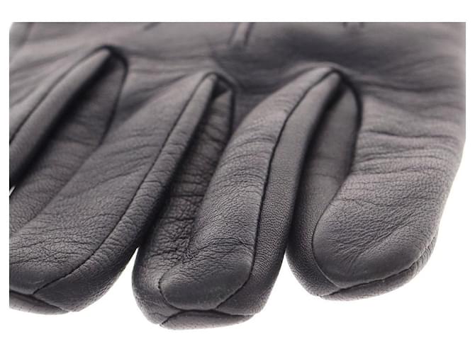 Autre Marque Dents Lederhandschuhe Blau Marineblau - Ansicht 10