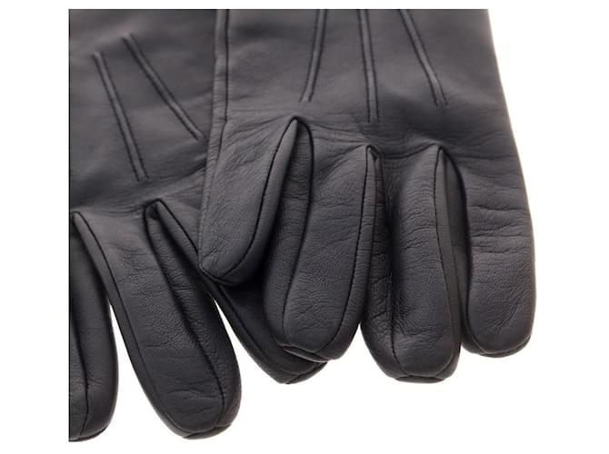 Autre Marque Dents Lederhandschuhe Blau Marineblau - Ansicht 6